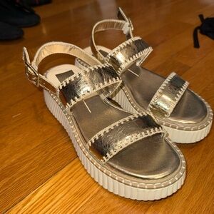 NWOT Dolce Vita Drake Gold Platform Sandals